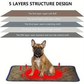 Dog Bed, Non-Slip Mat Warm Self-Heating Thermal Pet Pad Washable Dog Crate Pad (Color: Gray, size: M)