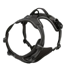 Explosive Red Adventure Dog Harness - Ultimate Safety And Comfort For Large Dogs (Color: Black, size: L)