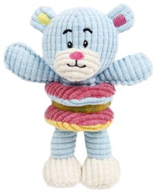 Pet Life 'Hugga-Bear' Plush Squeaking and Rubber Teething Puppy Dog Toy (Color: Light Blue)