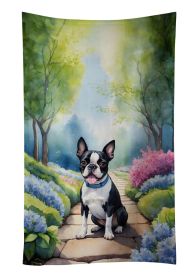 Boston Terrier Decorative Kitchen Bath Hand Towel 15Wx25H - Spring Path (Default: Default)