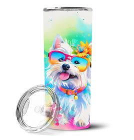 Westie Stainless Steel Skinny Travel Tumbler - Hippie Dawg (Default: Default)