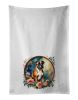 Boxer Decorative Kitchen Bath Hand Towel Set of 2 19Wx28H - Flowers White